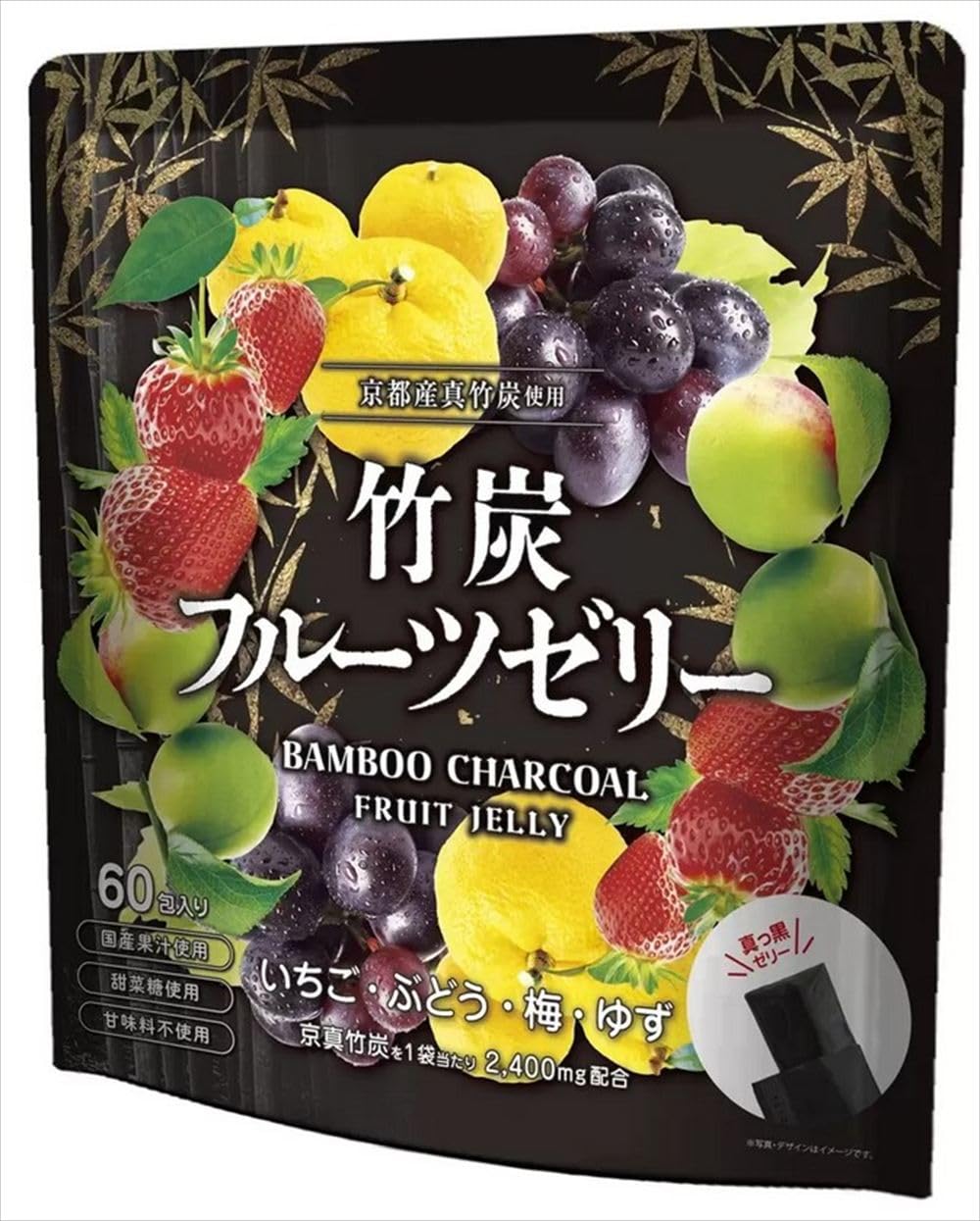Amazon.co.jp: 竹炭フルーツゼリー4種 60パック : 食品・飲料・お酒